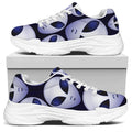 Grey Alien Face Pattern Print White Chunky Shoes