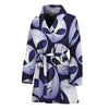 Grey Alien Face Pattern Print Women's Bathrobe