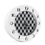 Grey And Black Argyle Pattern Print Alarm Clock