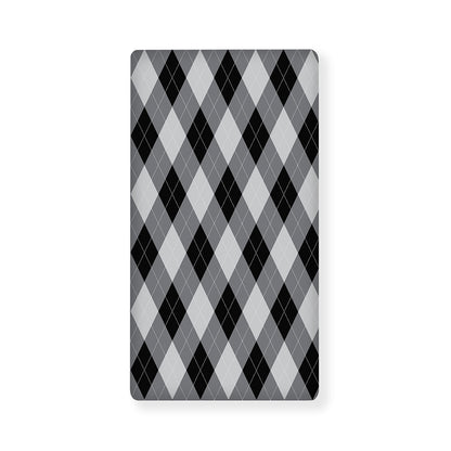 Grey And Black Argyle Pattern Print Baby Crib Sheet