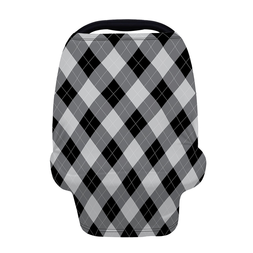 Grey And Black Argyle Pattern Print Baby Seat Cover