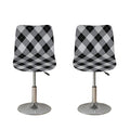 Grey And Black Argyle Pattern Print Bar Stool Covers