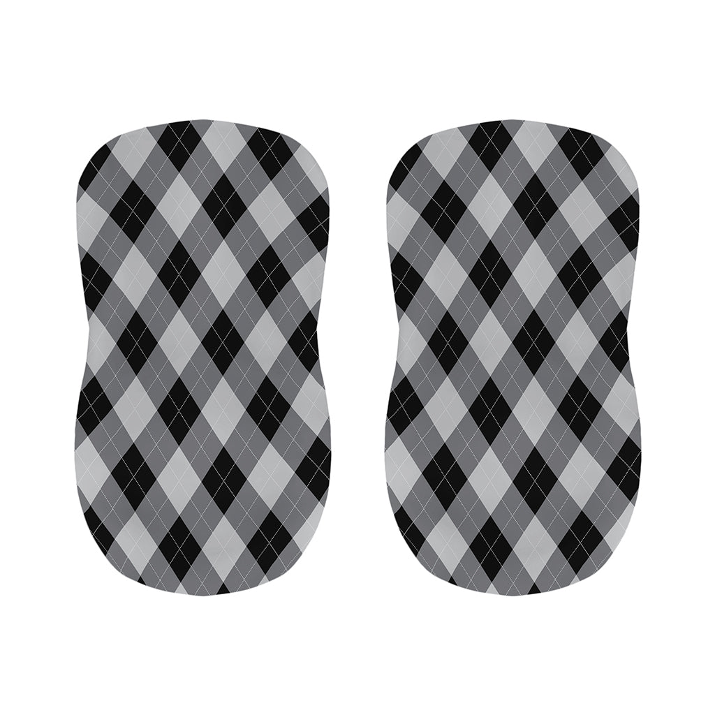 Grey And Black Argyle Pattern Print Bar Stool Covers