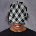 Grey And Black Argyle Pattern Print Baseball Cap