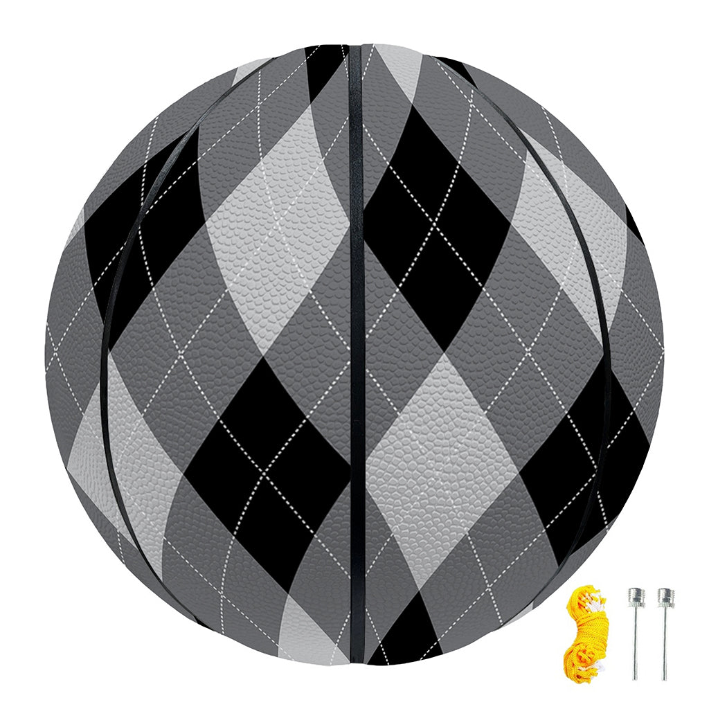 Grey And Black Argyle Pattern Print Basketball