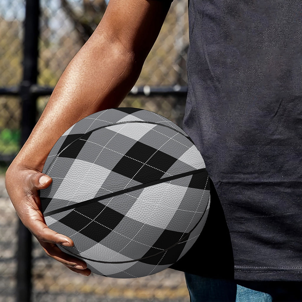 Grey And Black Argyle Pattern Print Basketball