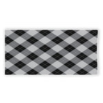 Grey And Black Argyle Pattern Print Beach Towel