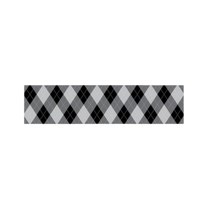 Grey And Black Argyle Pattern Print Bed Runner