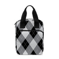 Grey And Black Argyle Pattern Print Bible Tote Bag