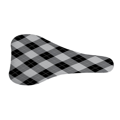 Grey And Black Argyle Pattern Print Bicycle Seat Cover