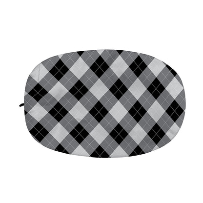 Grey And Black Argyle Pattern Print Car Side Mirror Covers