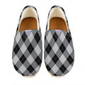 Grey And Black Argyle Pattern Print Casual Shoes