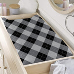 Grey And Black Argyle Pattern Print Changing Pad Cover