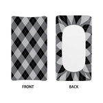 Grey And Black Argyle Pattern Print Changing Pad Cover