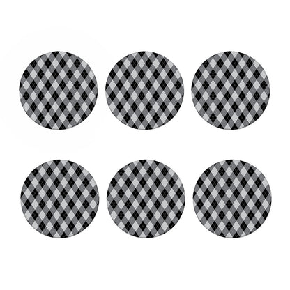 Grey And Black Argyle Pattern Print Coaster Set