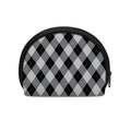 Grey And Black Argyle Pattern Print Coin Purse