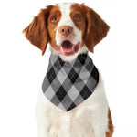 Grey And Black Argyle Pattern Print Dog Bandana