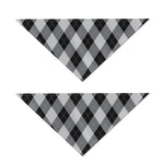 Grey And Black Argyle Pattern Print Dog Bandana