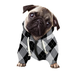 Grey And Black Argyle Pattern Print Dog Zip Up Hoodie
