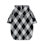 Grey And Black Argyle Pattern Print Dog Zip Up Hoodie