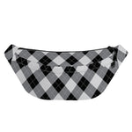 Grey And Black Argyle Pattern Print Fanny Pack