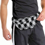 Grey And Black Argyle Pattern Print Fanny Pack