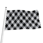 Grey And Black Argyle Pattern Print Flag
