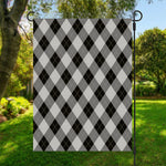 Grey And Black Argyle Pattern Print Garden Flag