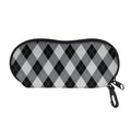 Grey And Black Argyle Pattern Print Glasses Case