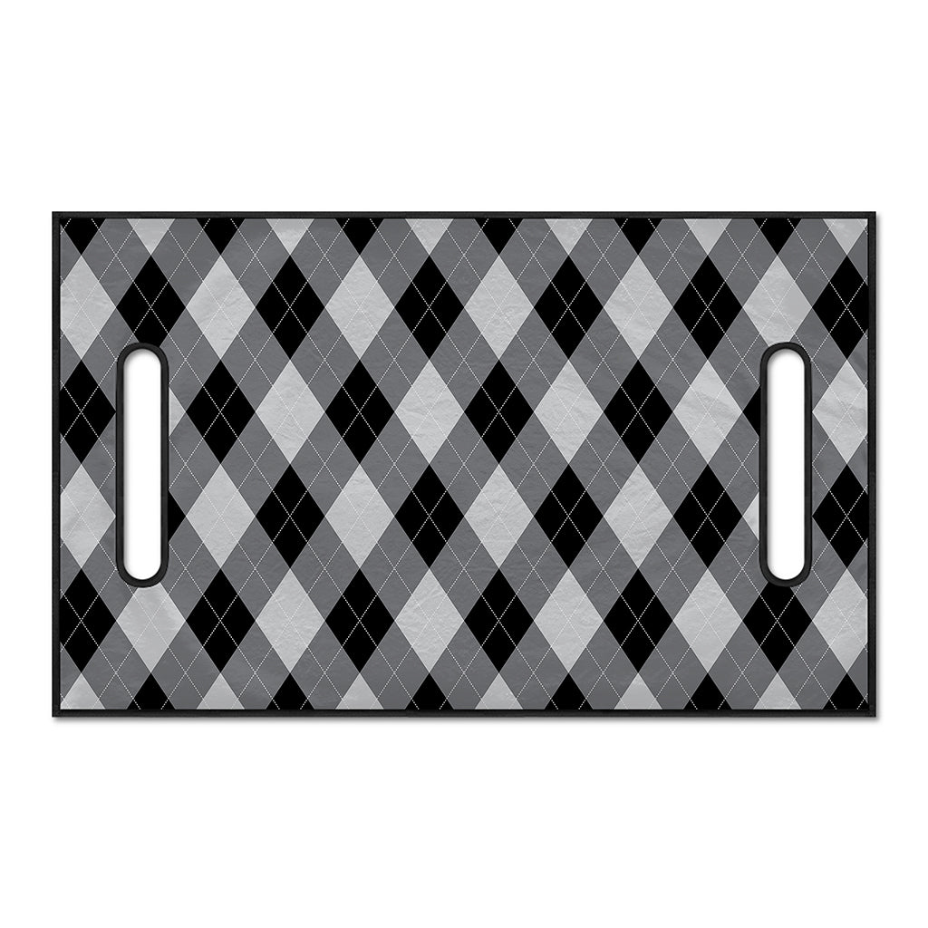 Grey And Black Argyle Pattern Print Golf Cart Seat Cover