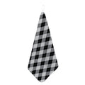 Grey And Black Argyle Pattern Print Hand Towel