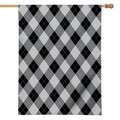 Grey And Black Argyle Pattern Print House Flag