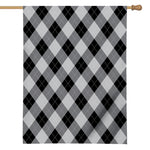 Grey And Black Argyle Pattern Print House Flag