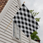 Grey And Black Argyle Pattern Print House Flag
