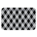 Grey And Black Argyle Pattern Print Indoor Door Mat
