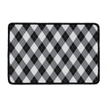 Grey And Black Argyle Pattern Print Kitchen Mat