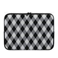 Grey And Black Argyle Pattern Print Laptop Sleeve