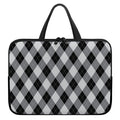 Grey And Black Argyle Pattern Print Laptop Sleeve With Handle
