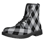 Grey And Black Argyle Pattern Print Backpack