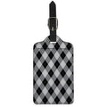 Grey And Black Argyle Pattern Print Luggage Tag