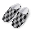 Grey And Black Argyle Pattern Print Mesh Casual Shoes