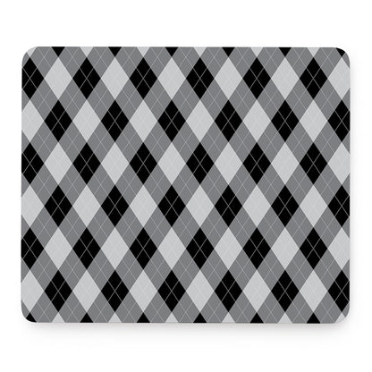 Grey And Black Argyle Pattern Print Mouse Pad