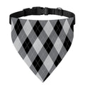 Grey And Black Argyle Pattern Print Over The Collar Dog Bandana