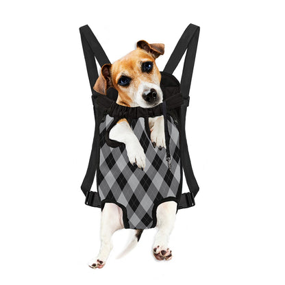 Grey And Black Argyle Pattern Print Pet Carrier Backpack