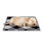 Grey And Black Argyle Pattern Print Pet Cooling Mat Cover