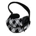 Grey And Black Argyle Pattern Print Pet Sling Carrier