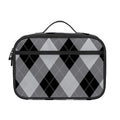 Grey And Black Argyle Pattern Print Portable Lunch Bag