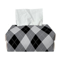 Grey And Black Argyle Pattern Print Rectangle Tissue Box Cover