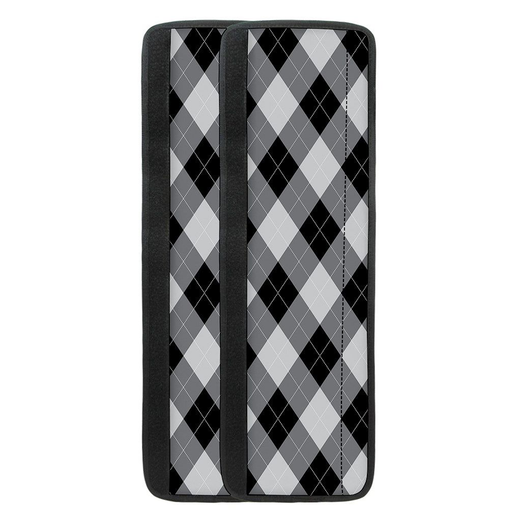 Grey And Black Argyle Pattern Print Refrigerator Handle Covers