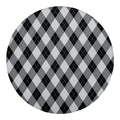 Grey And Black Argyle Pattern Print Round Blanket